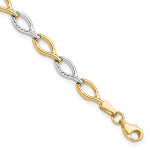 Leslies 10K Two tone Polished D and C Bracelet